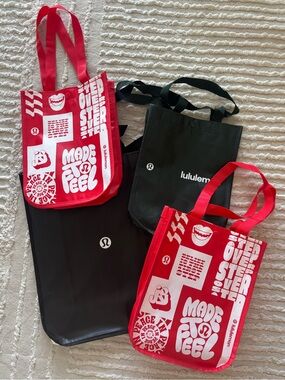 Lululemon Reusable Shopping Bag Totes -  Set of 4